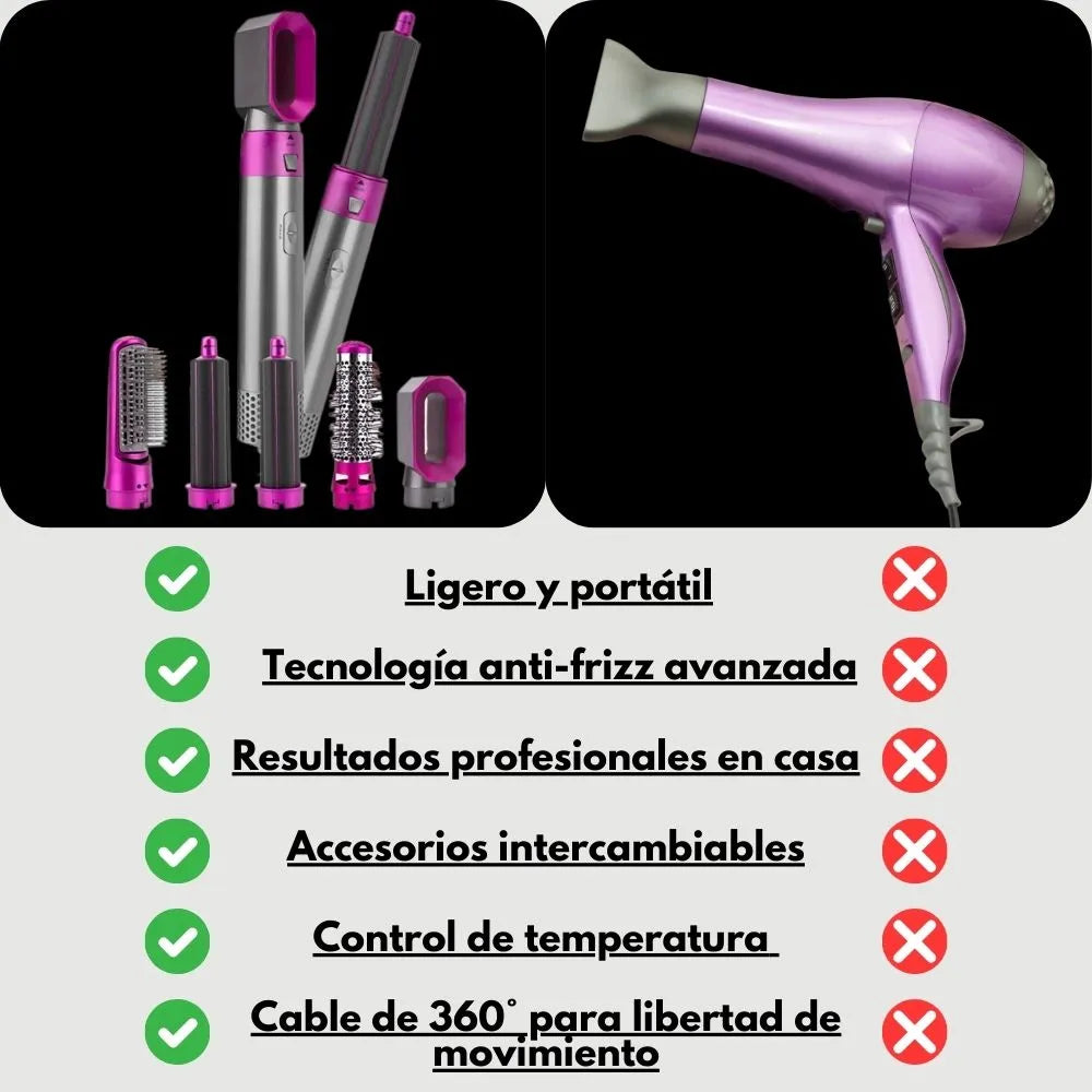 BeautyFlow Pro™ Cepillo Secador 5 En 1 Profesional