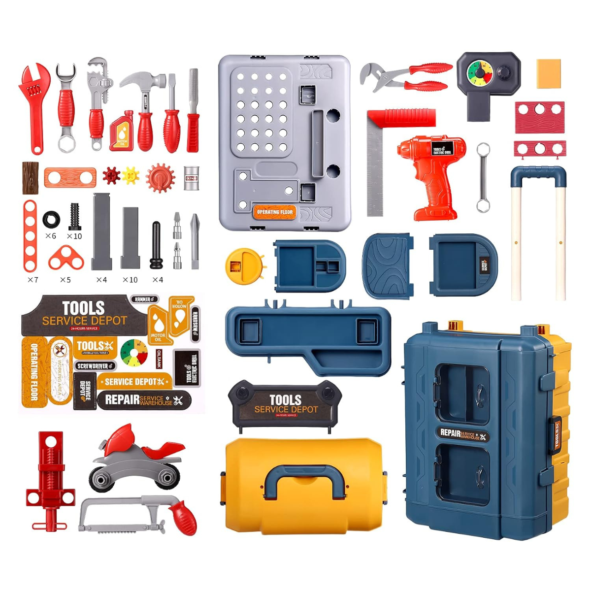 ToolBoxPlay™ Maleta Juguete 2 en 1: Mesa de Herramienta
