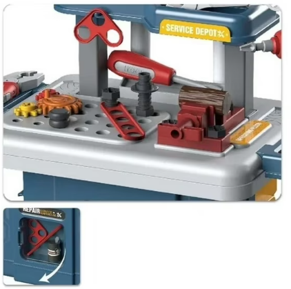 ToolBoxPlay™ Maleta Juguete 2 en 1: Mesa de Herramienta